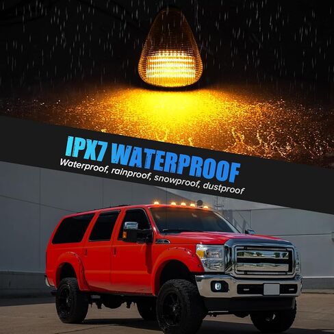 5PCS Amber Smoke LED Cab Roof Light Compatible with F250 350 450 550 Super Duty1999-2016 F650 2016-2023 F650/750Chassis2004-2017 E150/250/350/450 2005-2023 LCF C450 C550 2006-2009 Cab Roof Lamp in Kuwait