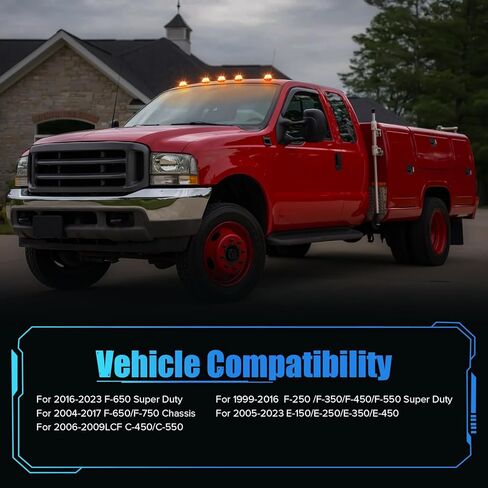 5PCS Amber Smoke LED Cab Roof Light Compatible with F250 350 450 550 Super Duty1999-2016 F650 2016-2023 F650/750Chassis2004-2017 E150/250/350/450 2005-2023 LCF C450 C550 2006-2009 Cab Roof Lamp in Kuwait