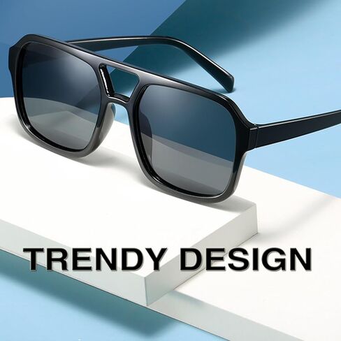 Retro Square Aviator Sunglasses for Women Men 70s Tinted Square Aviator Sun Glasses Trendy Classic Shades in Saudi Arabia