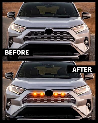 Amber LED Lights 4PCS Front Grille Raptor Lamps Car Accessories with Harness and Fuse, Compatible with 2019 2020 2021 2022 Toyotaa RAV4 Hybrid LE, XLE, XLE Premium, SE, XSE, Limited in Saudi Arabia