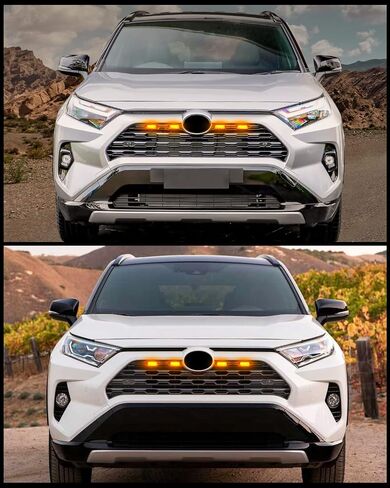 Amber LED Lights 4PCS Front Grille Raptor Lamps Car Accessories with Harness and Fuse, Compatible with 2019 2020 2021 2022 Toyotaa RAV4 Hybrid LE, XLE, XLE Premium, SE, XSE, Limited in Saudi Arabia