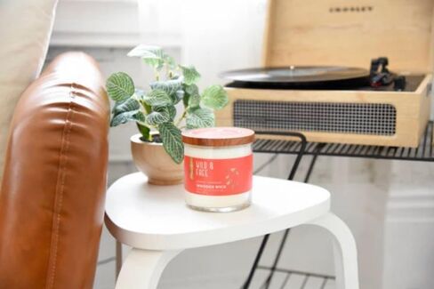 Essential Elements by Candle-lite Scented Jar Candles, Jasmine & Patchouli Fragrance, 16 oz Single Wooden Wick Aromatherapy Candle with 50 Hours of Burn Time, Holiday Gifting, and Celebration in Kuwait