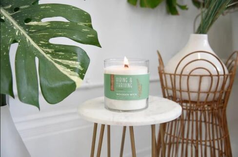 Essential Elements by Candle-lite Scented Jar Candles, Jasmine & Patchouli Fragrance, 16 oz Single Wooden Wick Aromatherapy Candle with 50 Hours of Burn Time, Holiday Gifting, and Celebration in Kuwait