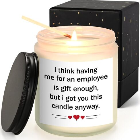 LiqCool Boss Gifts for Women, Funny Boss Christmas Gift, Cool Gifts for World Best Bosses Manager Boss Lady, Great Lavender Scented Candle Gifts for Christmas Birthday Boss Day(7 Oz, White) in Saudi Arabia