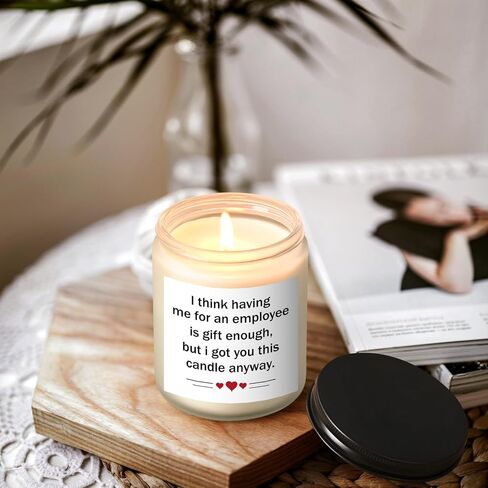 LiqCool Boss Gifts for Women, Funny Boss Christmas Gift, Cool Gifts for World Best Bosses Manager Boss Lady, Great Lavender Scented Candle Gifts for Christmas Birthday Boss Day(7 Oz, White) in Saudi Arabia