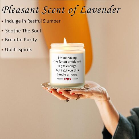 LiqCool Boss Gifts for Women, Funny Boss Christmas Gift, Cool Gifts for World Best Bosses Manager Boss Lady, Great Lavender Scented Candle Gifts for Christmas Birthday Boss Day(7 Oz, White) in Saudi Arabia