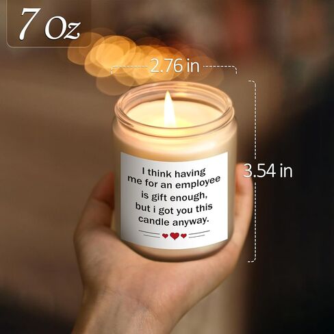 LiqCool Boss Gifts for Women, Funny Boss Christmas Gift, Cool Gifts for World Best Bosses Manager Boss Lady, Great Lavender Scented Candle Gifts for Christmas Birthday Boss Day(7 Oz, White) in Saudi Arabia