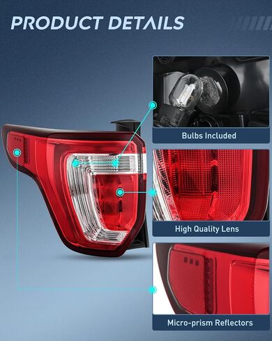 مجموعة الضوء الخلفي Nilight متوافقة مع 2011 2012 2013 2014 2015 Ford Explorer استبدال المصباح الخلفي طراز OE مع مصابيح LED وهالوجين جانب السائق in Kuwait