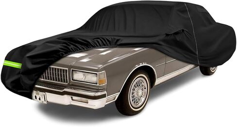 غطاء سيارة مقاوم للماء من SAPUBK متوافق مع ملحقات 1977-1996 Chevy Caprice 2/4 باب كوبيه/سيدان، أغطية سيارات كلاسيكية لجميع الأحوال الجوية مع باب داخلي من القطن والسحاب للحماية من المطر الثلجي in Kuwait