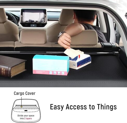 ZZEQYG Cargo Cover for 2015-2024 Nissan Murano Accessories Carbon Fiber Texture Retractable Trunk Security Shield Shade Privacy Screen (Carbon Fiber) in Saudi Arabia