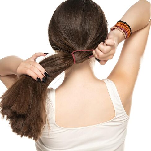 Hair Ties Bracelet Boho Hair Tie for Women Thick Hair, Lolalet Super Cute Soft Braided Hair Elastics Bands, Strong No Pull Nylon Hair Ponytail Holder for Thin Long Curly Hair -12 Pcs, Style F in Saudi Arabia