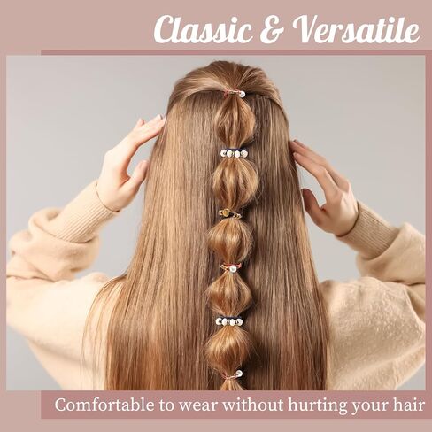 Hair Ties Bracelet Boho Hair Tie for Women Thick Hair, Lolalet Super Cute Soft Braided Hair Elastics Bands, Strong No Pull Nylon Hair Ponytail Holder for Thin Long Curly Hair -12 Pcs, Style F in Saudi Arabia