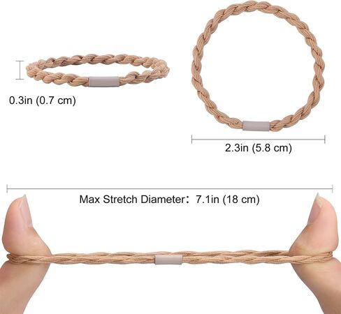 Hair Ties Bracelet Boho Hair Tie for Women Thick Hair, Lolalet Super Cute Soft Braided Hair Elastics Bands, Strong No Pull Nylon Hair Ponytail Holder for Thin Long Curly Hair -12 Pcs, Style F in Saudi Arabia
