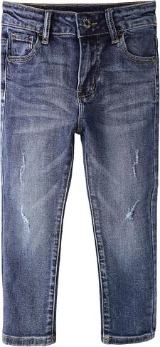 KIDSCOOL SPACE Boys Slim Fit Jeans,Kids Elastic Band Inside Ripped Stretch Denim Pants in Kuwait