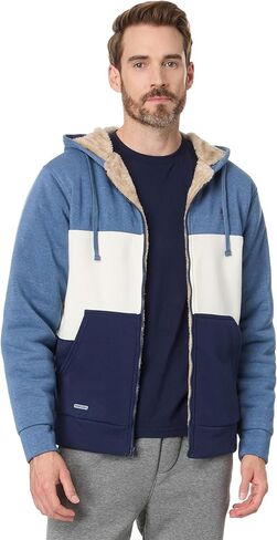 يو اس بولو اسن. سترة بغطاء رأس من قماش الشيربا بسحاب كامل للرجال من USPA in Kuwait