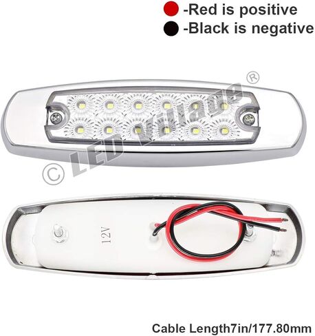 4 قطع 6.4 بوصة 2 كهرمان + 2 علامة إضاءة حمراء للمقطورة LED، فرامل، مصباح مساعدة لوقوف السيارات مع الكروم لشاحنة RV Bus Lorry ATV Tow 12V DC BB12 in Kuwait