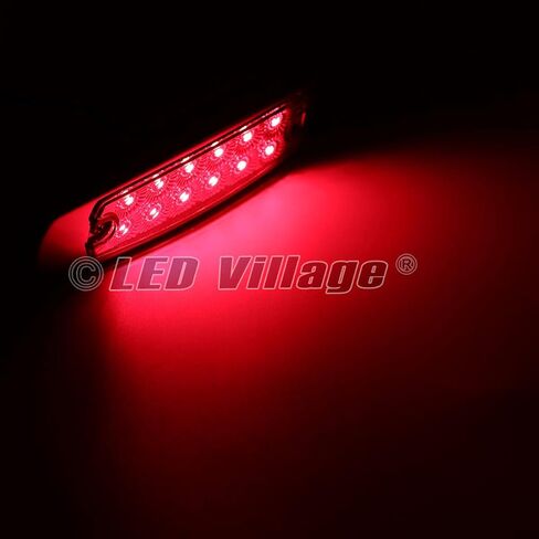 4 قطع 6.4 بوصة 2 كهرمان + 2 علامة إضاءة حمراء للمقطورة LED، فرامل، مصباح مساعدة لوقوف السيارات مع الكروم لشاحنة RV Bus Lorry ATV Tow 12V DC BB12 in Kuwait