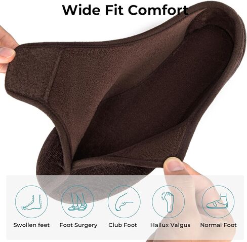 شبشب HomeTop رجالي من قماش شانيل قابل للتعديل، حذاء منزلي واسع ناعم ومريح ومضاد للانزلاق in Kuwait