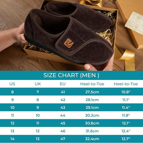 شبشب HomeTop رجالي من قماش شانيل قابل للتعديل، حذاء منزلي واسع ناعم ومريح ومضاد للانزلاق in Kuwait