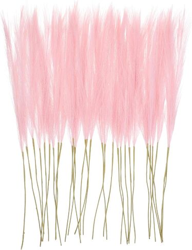 30Pcs Pink White Faux Pampas Grass 22" Pink Artificial Pampas Grass Decor Fluffy Pampas Grass Decor Artificial Small Pompas Grass Flower Vase Fille for Home Wedding Party Decoration in Saudi Arabia