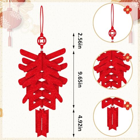 Hying Chinese New Year Hanging Decorations Spring Festival Hanging Ornament 2025 Snake New Year Banner Garland Chinese Lunar Year Hanging Bunting Ornaments for Home Front Door Window Decorations in Kuwait