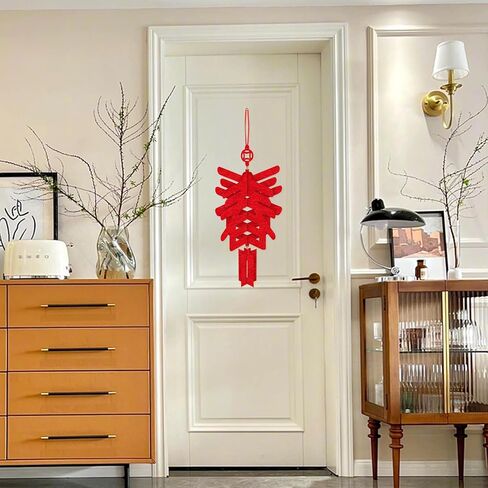 Hying Chinese New Year Hanging Decorations Spring Festival Hanging Ornament 2025 Snake New Year Banner Garland Chinese Lunar Year Hanging Bunting Ornaments for Home Front Door Window Decorations in Kuwait