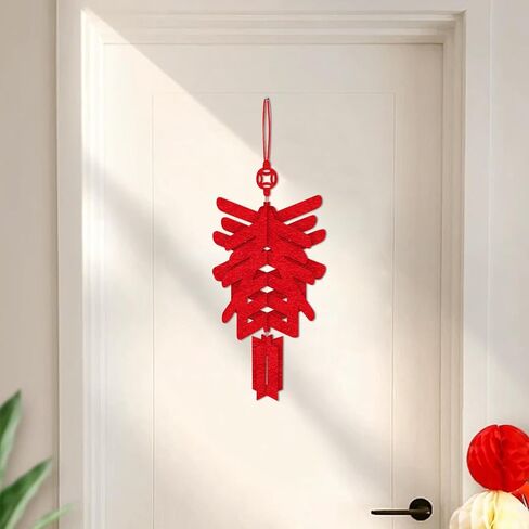 Hying Chinese New Year Hanging Decorations Spring Festival Hanging Ornament 2025 Snake New Year Banner Garland Chinese Lunar Year Hanging Bunting Ornaments for Home Front Door Window Decorations in Kuwait