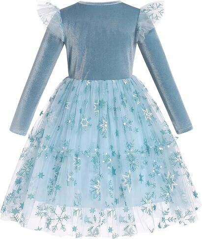 ABAFIP Toddler Baby Girls Christmas Velvet Tutu Dress Long Sleeve Sparkly Tulle Birthday Fall Winter Party Dress in Saudi Arabia