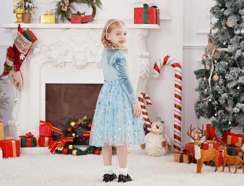 ABAFIP Toddler Baby Girls Christmas Velvet Tutu Dress Long Sleeve Sparkly Tulle Birthday Fall Winter Party Dress in Saudi Arabia