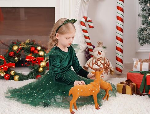 ABAFIP Toddler Baby Girls Christmas Velvet Tutu Dress Long Sleeve Sparkly Tulle Birthday Fall Winter Party Dress in Saudi Arabia