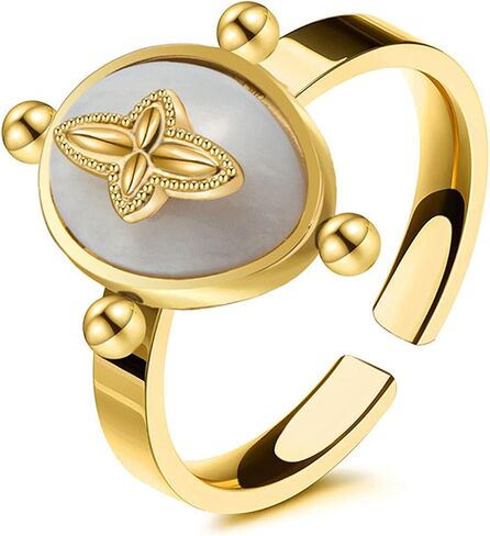 HIIXHC Chunky Gold Rings for Women - Adjustable Stackable Fashion Ring, Gold Plated Statement Knuckle Handmade Gemstone Gothic Vintage Rings for Teen Girls in Saudi Arabia
