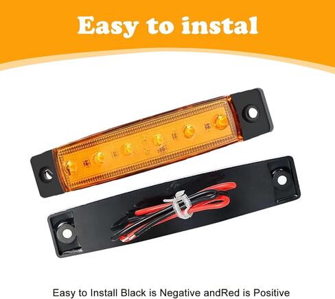 ZKFAR 6 PCS Car LED Side Marker Indicator, 12V 3258-6SMD Sponge Strip Side Light, Smoke Lens Waterproof Turn Signal Lamp, Suitable for Most Cars, Trucks, Vans, Trailers, Boats (Yellow) in Saudi Arabia