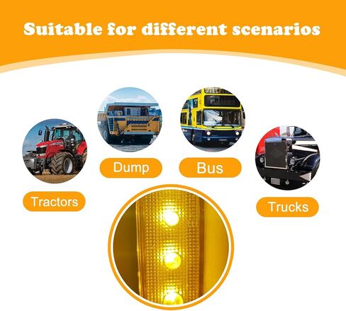 ZKFAR 6 PCS Car LED Side Marker Indicator, 12V 3258-6SMD Sponge Strip Side Light, Smoke Lens Waterproof Turn Signal Lamp, Suitable for Most Cars, Trucks, Vans, Trailers, Boats (Yellow) in Saudi Arabia