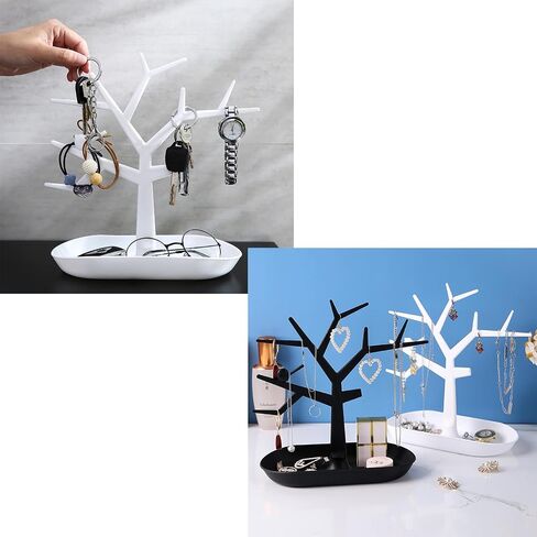 Stand Jewelry Display,9.8x10.6 Inch Birds Tree Jewelry Tree Organizer,Necklaces and Earrings Ring Tree Holder Display Jewelry Tower Tree (Black) in Saudi Arabia