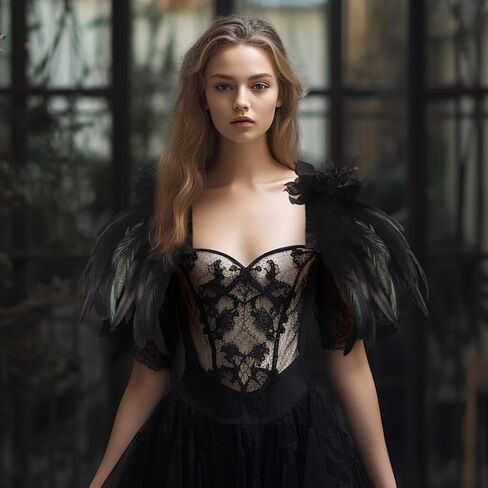 HOMELEX Shoulder Pad with Feathers Wings - Feather Harness Carnival Costumes for Women Masquerade Ball Raven Costume in Saudi Arabia