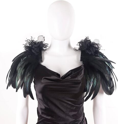 HOMELEX Shoulder Pad with Feathers Wings - Feather Harness Carnival Costumes for Women Masquerade Ball Raven Costume in Saudi Arabia