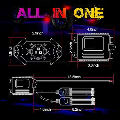 RGB Rock Light Kits, OFFROADTOWN RGB LED Rock Lights with 12 pods Lights Multicolor Neon Trail Rig Lights Underglow Wheel Well Rock Lights for Truck Pickup Tundra Dodge GMC in Saudi Arabia