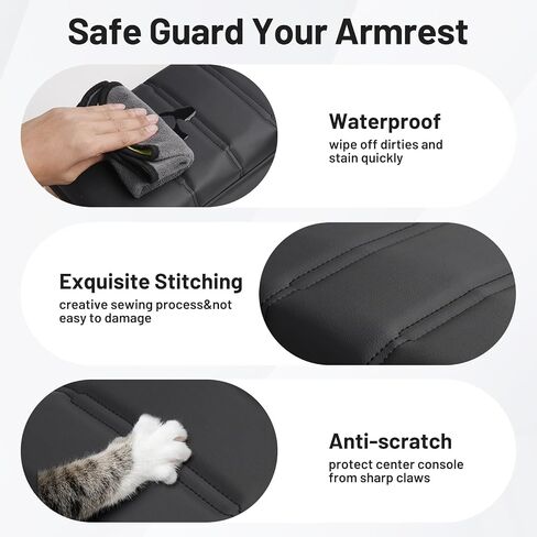 Autorder Center Console Cover for 2023 2024 2025 Honda HRV HR-V Accessories Armrest Cushion Cover Nappa Leather Middle Console Covers HRV Console Cushion Pad Anti-Scratch in Kuwait