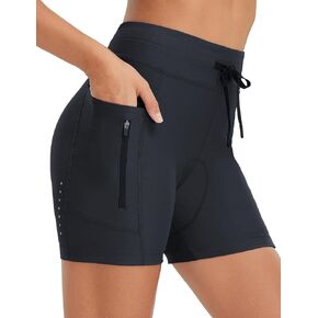 BALEAF Women's 4D Padded Bike Shorts High Waisted Cycling Underwear Zipper Pockets for Bicycle Biking Cycle