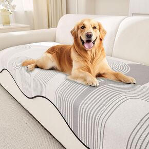 Boho Chenille Anti-scratch Couch Cover, Waterproof simple curve Couch Slipcover, Sofa Cover For Pets,Love Seat, Armrest Covers,Backrest Covers,Breathable，Anti slip sofa cushion (curve-black, 35"*62")