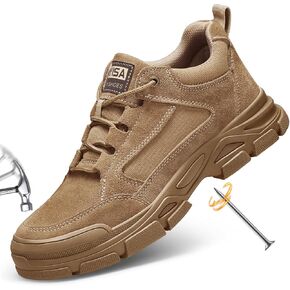Steel Toe Shoes for Men Women Work Shoes Breathable Steel Toe Sneakers Lightweight Safety Shoes Indestructible Non Slip Safety Sneakers Construction Puncture Proof Work Boots