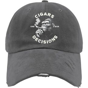 Cigars and Bad Decisions hat Funny Golf Hats Dark Grey Womens Golf hat Gifts for Girlfriends Baseball Caps