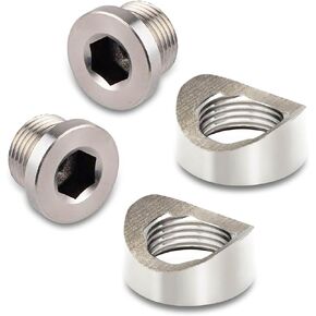 4 قطع من قاعدة مستشعر السيارة، M18 x 1.5 من الفولاذ المقاوم للصدأ المقاوم للصدأ ومقاوم لدرجات الحرارة العالية، قابس صواميل لحام من النوع المسنن، أجهزة قاعدة تركيب مستشعر من النوع المسنن، عالمية للسيارات (فضي) in Kuwait