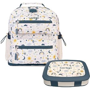 Bentgo® Kids 14" Backpack Set With Kids Prints Lunch Box (Friendly Skies)
