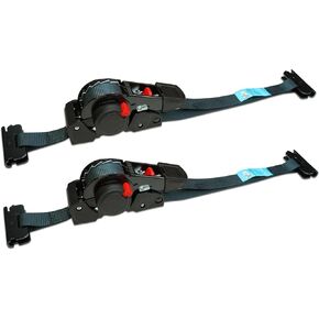 NUOER 2 Pack E-Track Retractable Ratchet Straps(1In x 11.5Ft),Retractable Tie Down Straps for Boats, Jet Skis, Motorcycles, ATVs-BS:1,410lbs