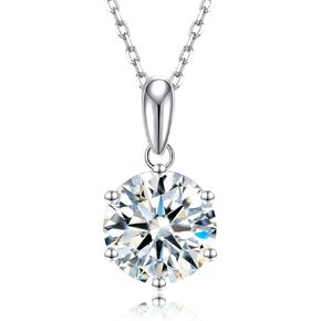 SecreTalk Moissanite Pendant Necklace for Women, 1-5CT 925 Sterling Silver D Color Necklace with Certificate of Authenticity