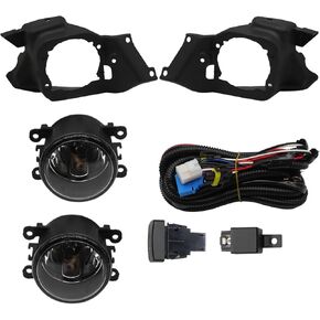 Clear Lens Bumper Fog Light Assembly Kit w/Wiring Harness and Bulbs Compatible with CR-V 2012-2014 FL7030