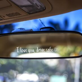 I Love You Drive Safe Mirror Sticker, 4 Pack I Love You Drive Safe Rearview mirror stickers, Vinyl Tumbler Decal Sticker, Car Window Decals Funny Car Accessories for Girls Women