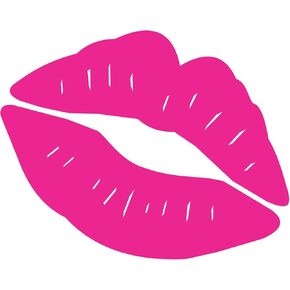 Kiss Mark Lips 5.75" Car Decal/Window Sticker - HOT Pink