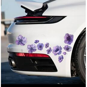Hellebores Purple Flowers Set for Car Decal Waterproof Vinyl Peel and Stick, Beautiful Purple Hellebores Decor for Window Bumper Body Hood Bonnet Flower Decorative Car Sticker (Hellebore)